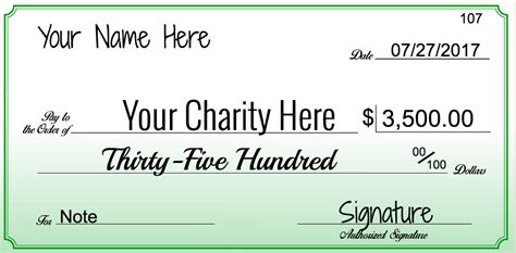 free charity check templates.